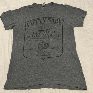 Cutty Sark T-Shirt. Tall ship. Sailboat. Grey. Small. Soft.